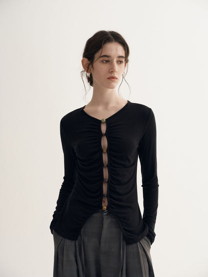 Sue Oriental Beads Knit Top