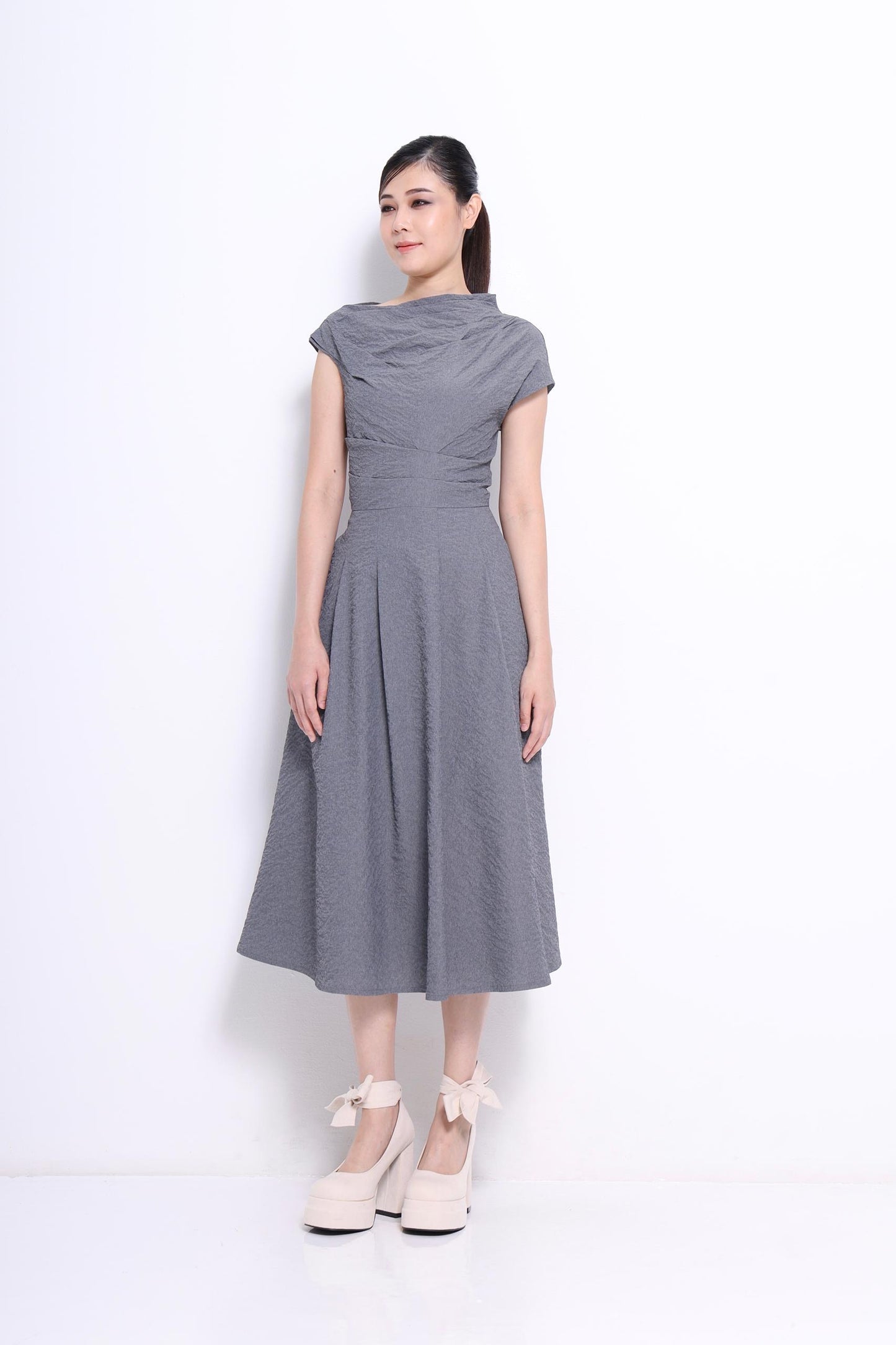 Sia Asymmetrical Drape Dress