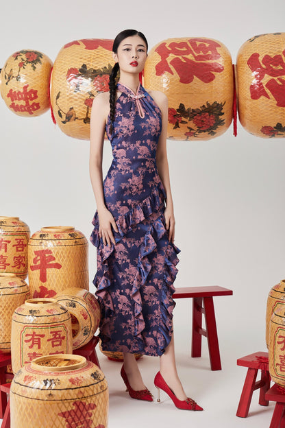 Yu Orient Ruffle Qipao Dress