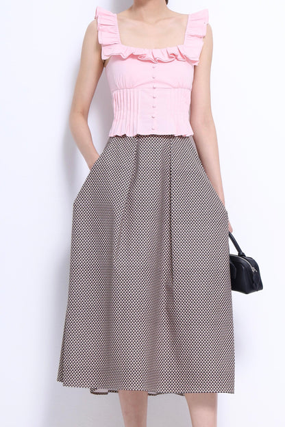 Kylie Ruffle Square Neck Top