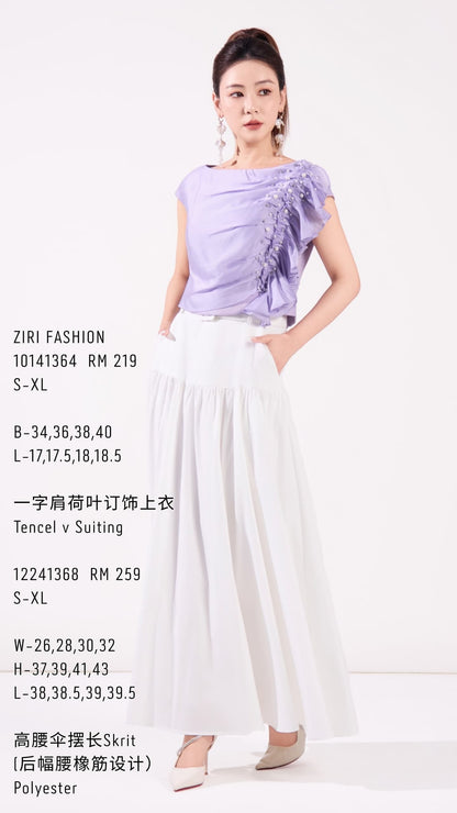 Ziri Asymmetrical Ruffle Top