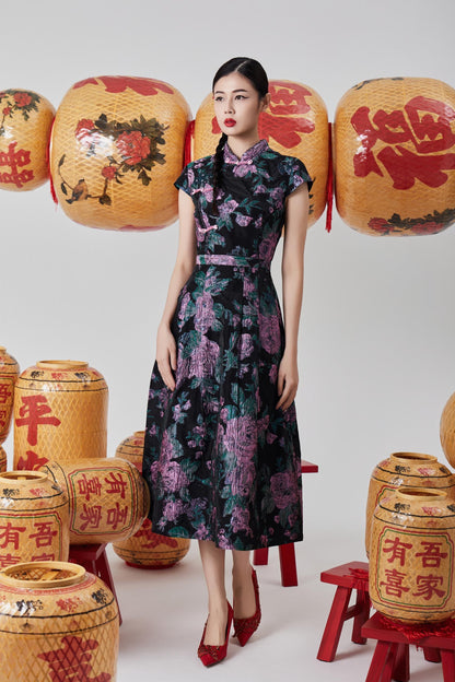 Hong Orient Crystal Qipao Dress
