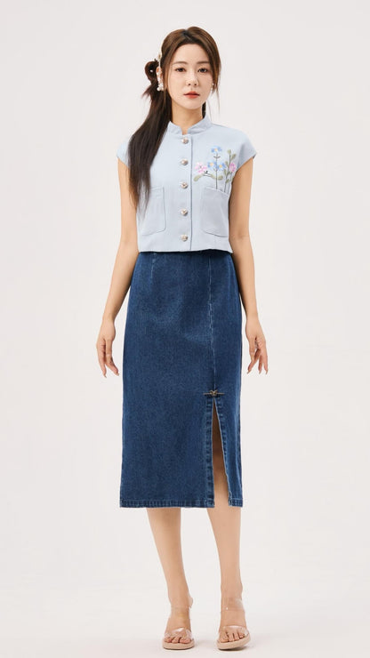 Jing Oriental Embroidered Vest Top