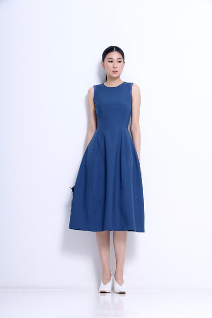 Elena Tailored A-line Midi Dress