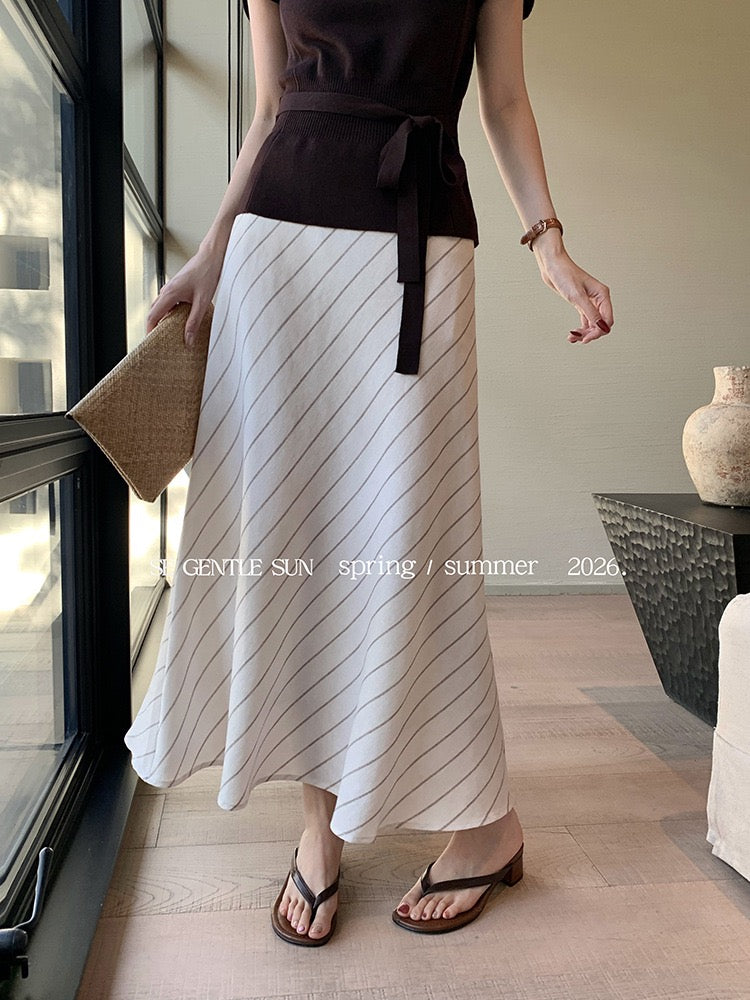 Quinn Diagonal Stripe Skirt