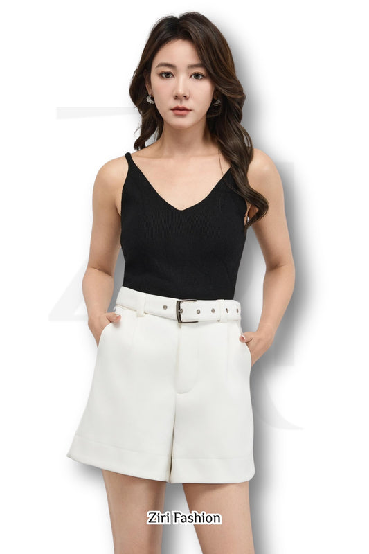 Ziri Belted High Waisted Shorts