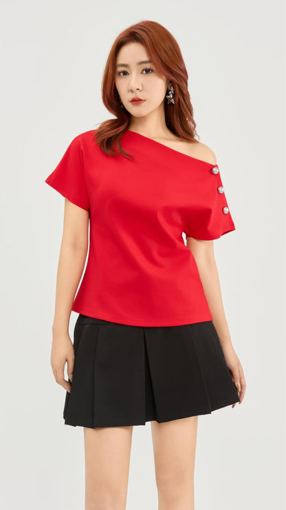 Ziri Drop Shoulder Asymmetrical Top