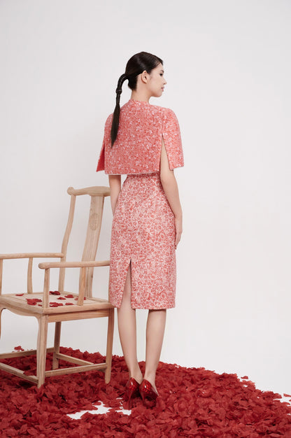 Fan Hua Orient Cropped Cape Jacket