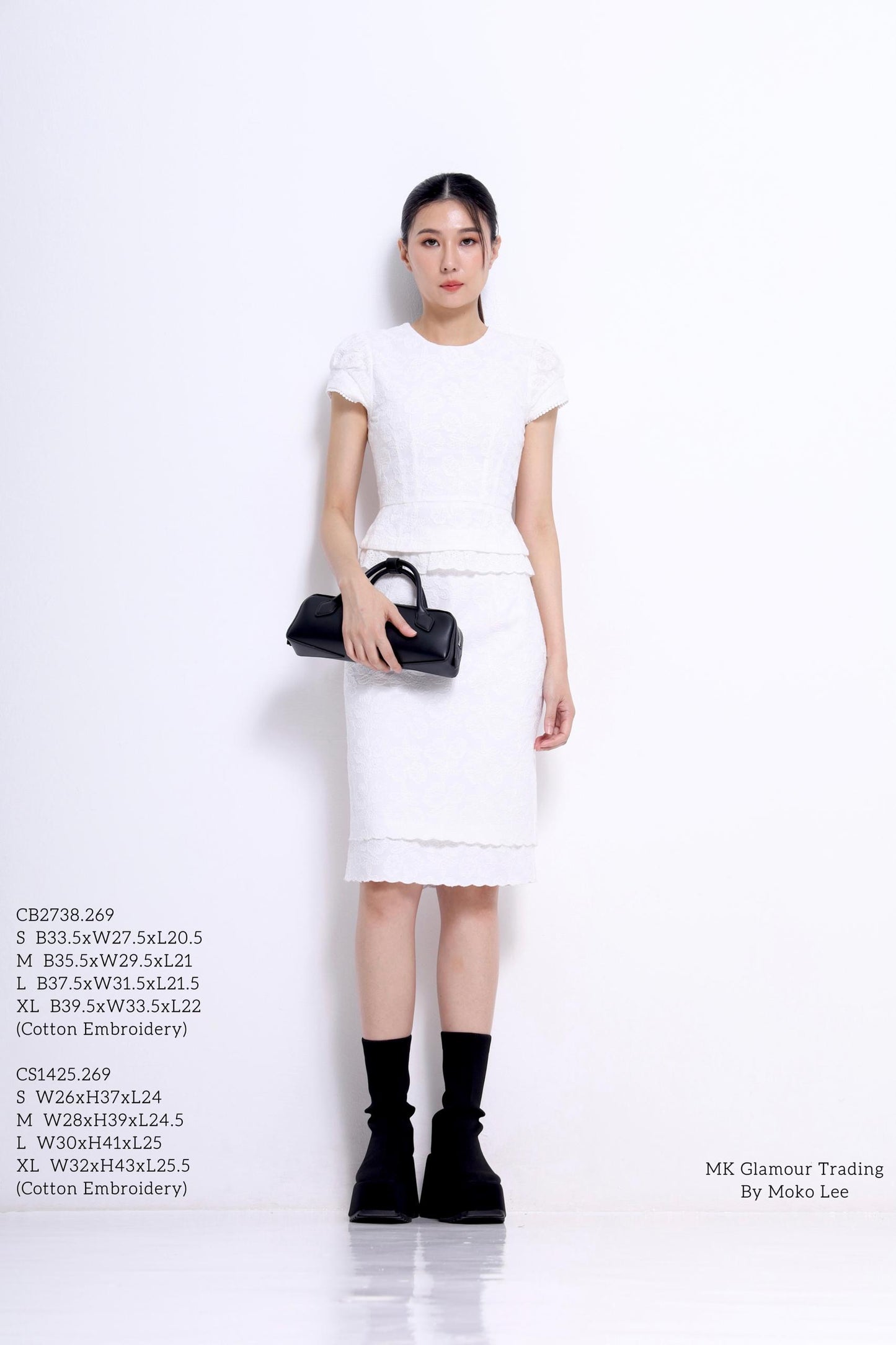 Stacey Lace Broderie Pencil Skirt