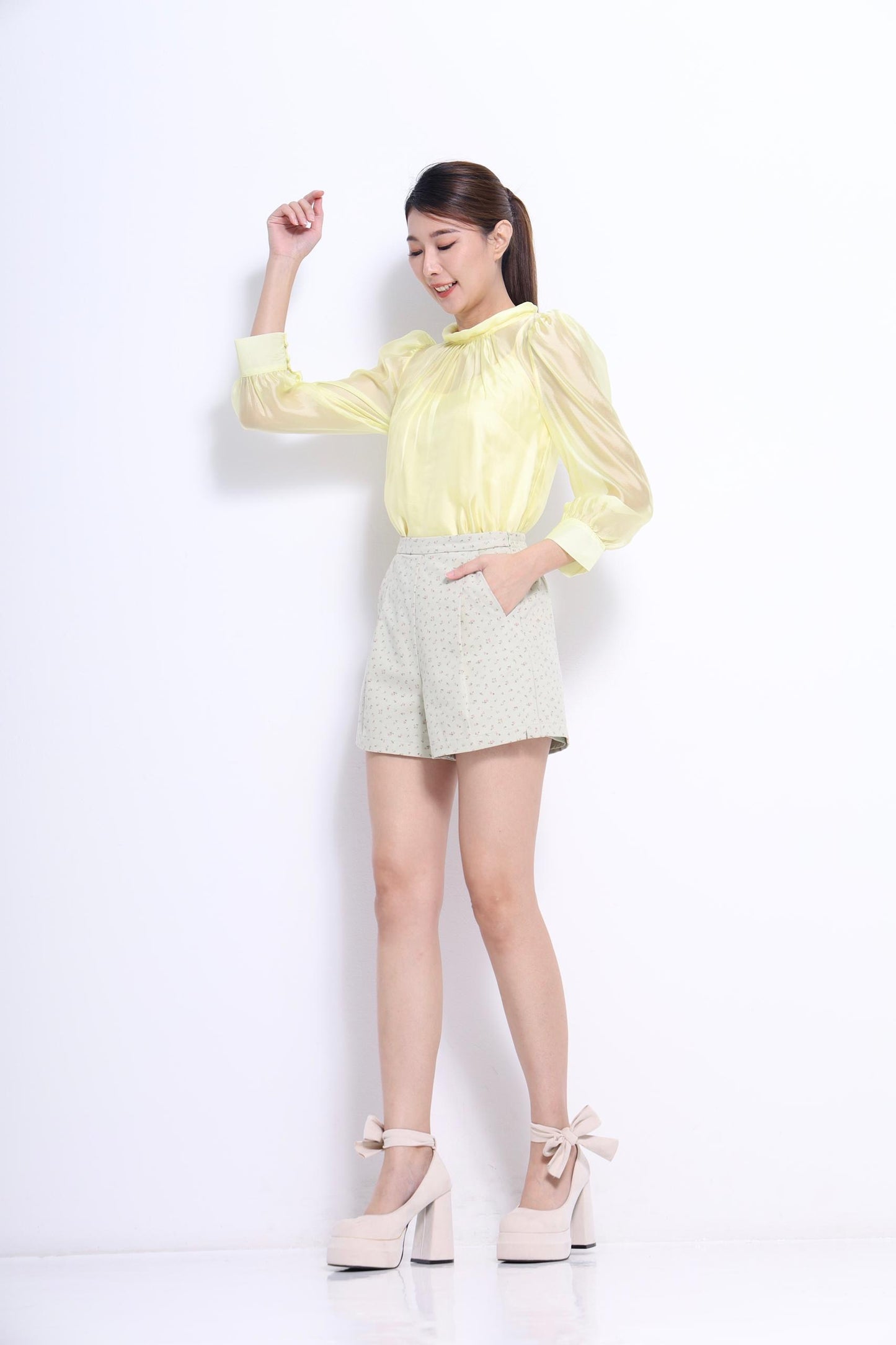 Mara Organza Long Sleeve Blouse