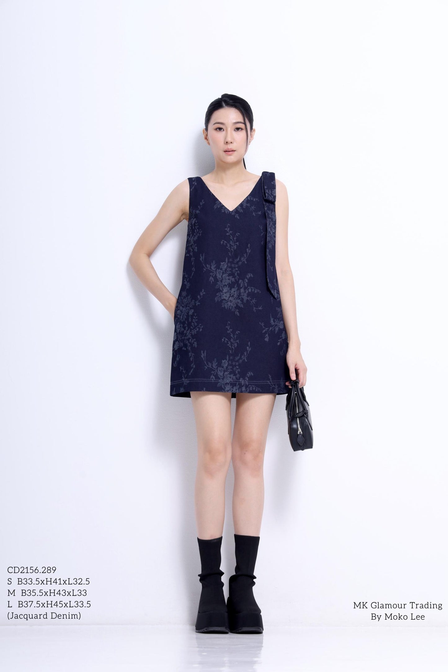 Aki V-Neck Denim A-line Dress