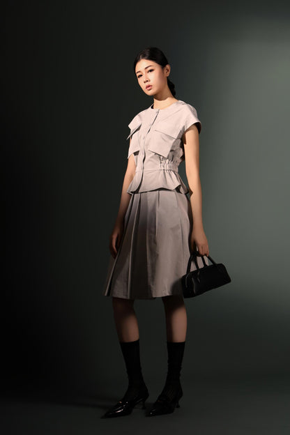 Jinna Pleated Aline Skirt