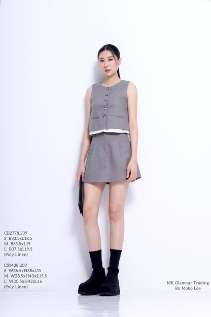 Marlene Front Pleated A-line Skirt