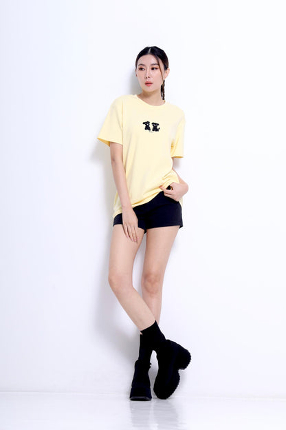 Puppy Embroidered Oversized Tee