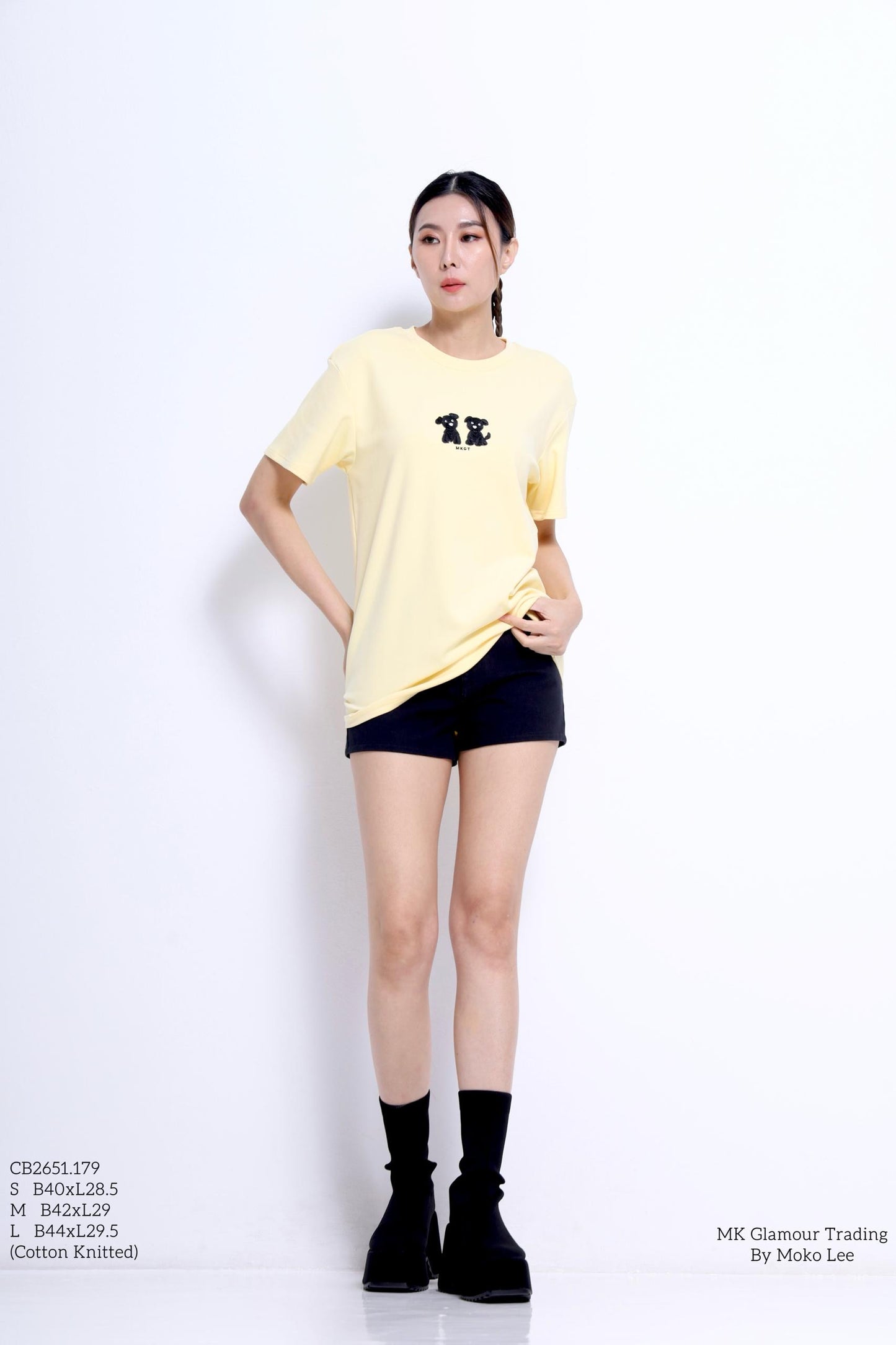 Puppy Embroidered Oversized Tee