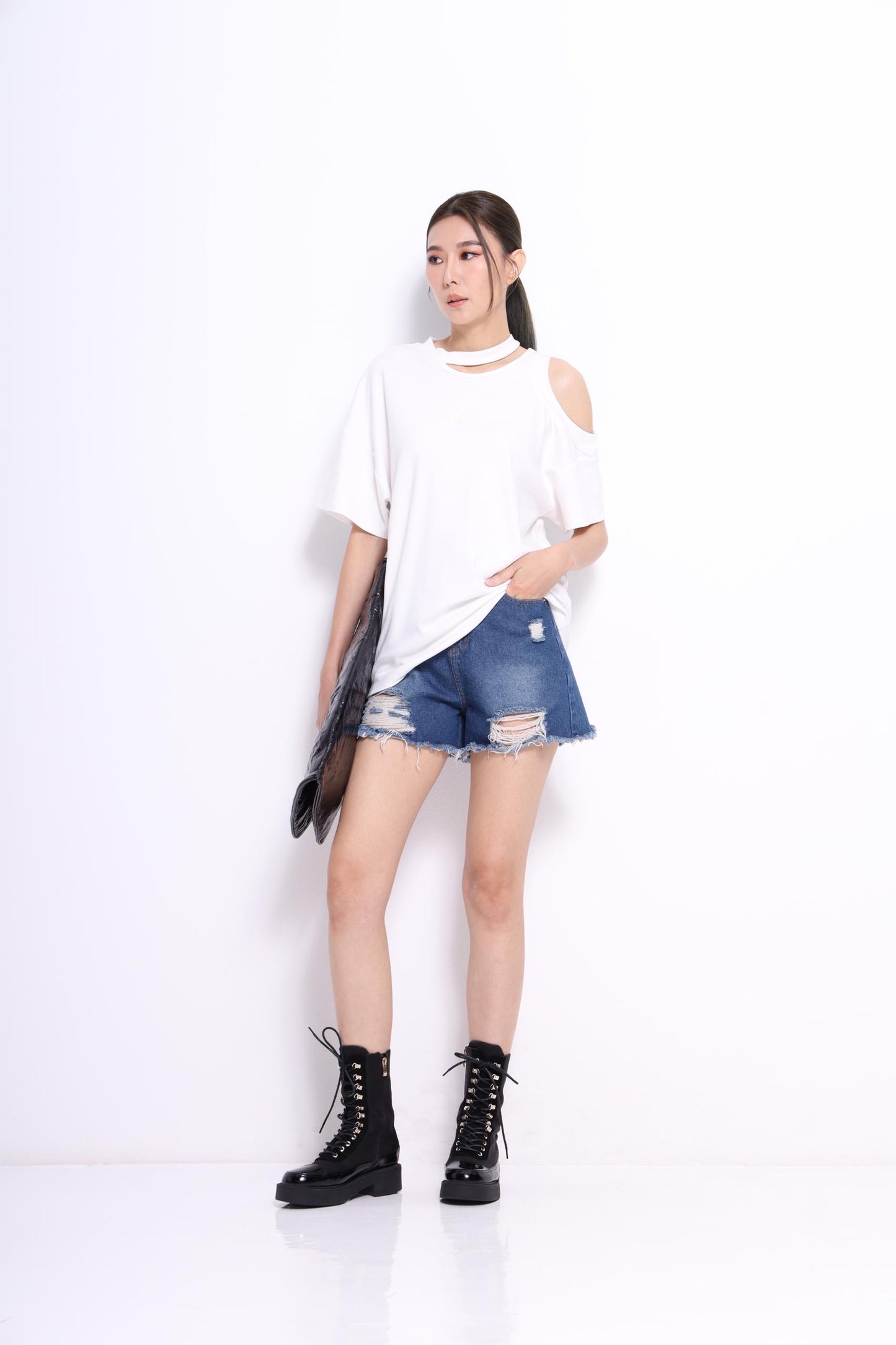 Mia Cutout Oversized Tee