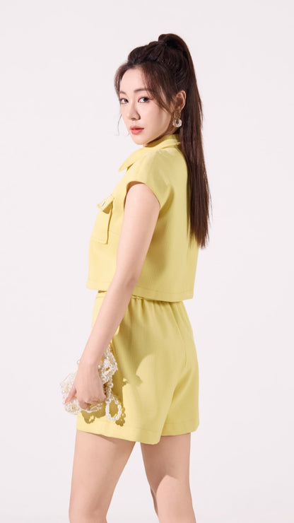 Ziri Tweed Boxy Cropped Top