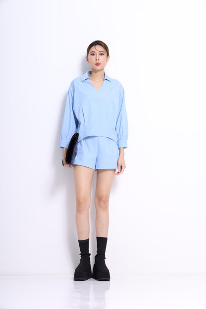 Zia V-Neck Oversized Shirt