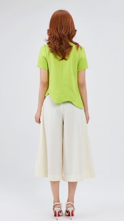 Ziri Scallop Hem Loose Top