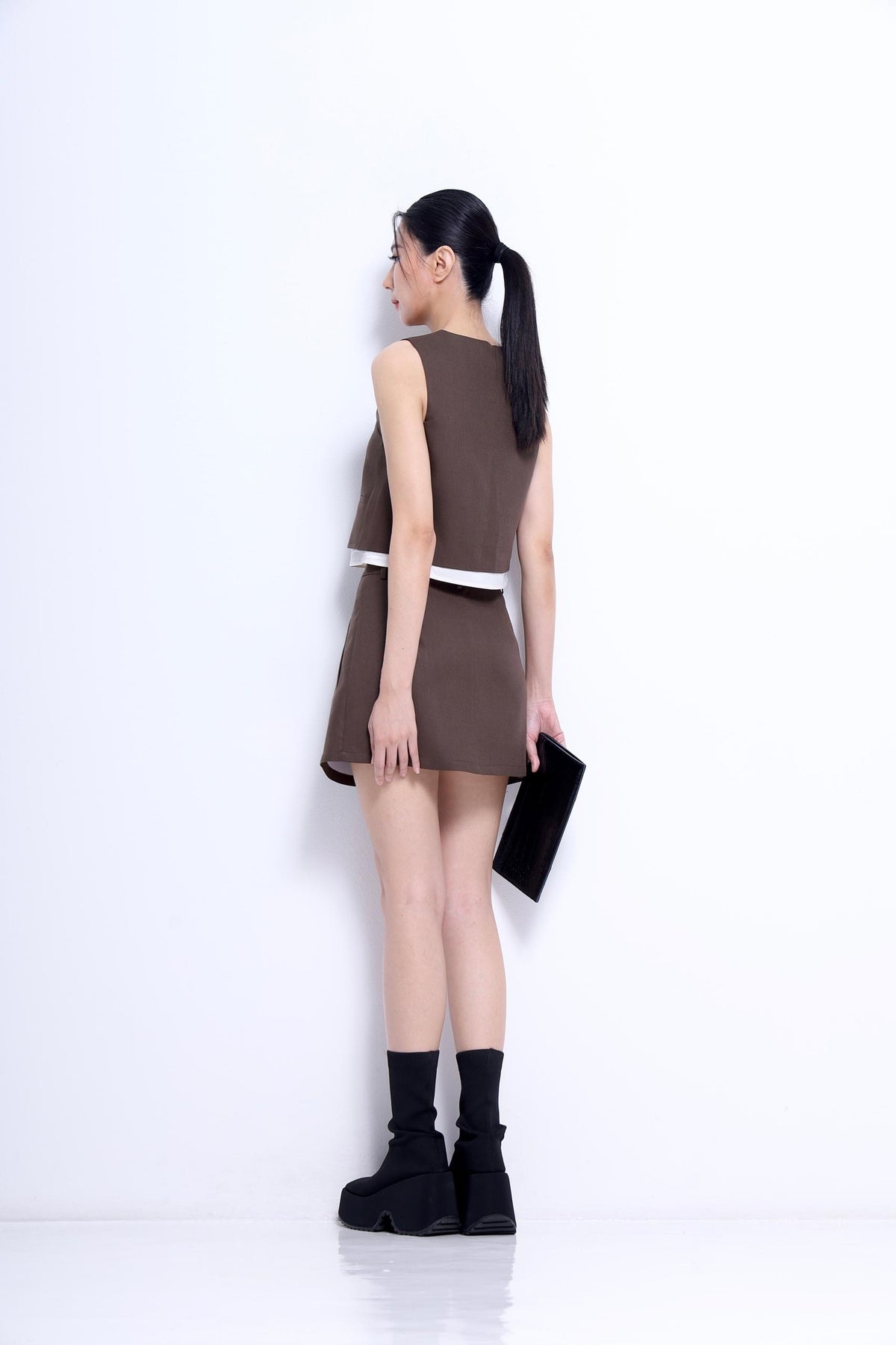 Marlene Front Pleated A-line Skirt
