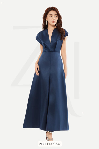 Ziri V-Neck Evening Gown