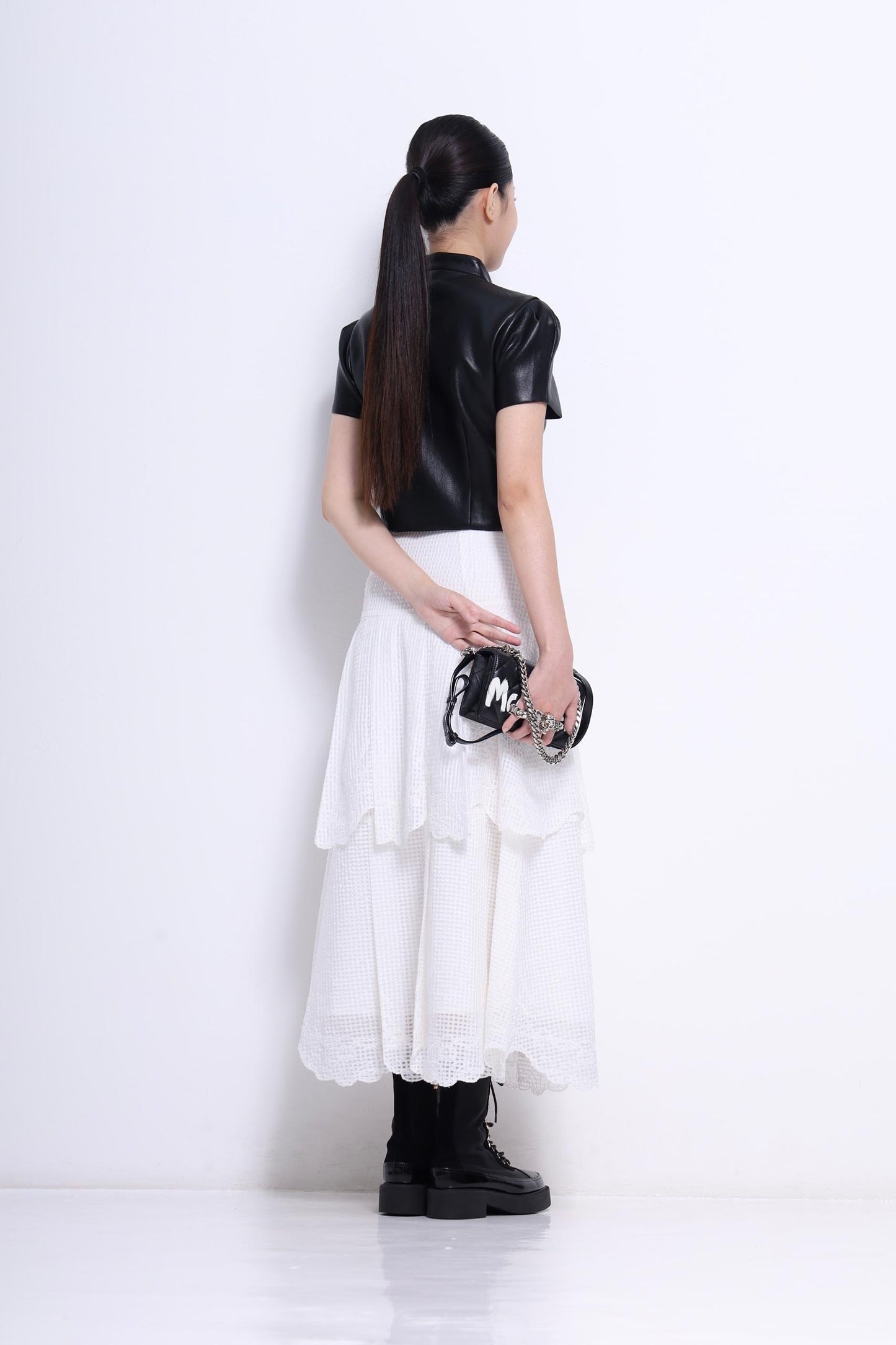Natasha Mandarin Colar Cropped Jacket