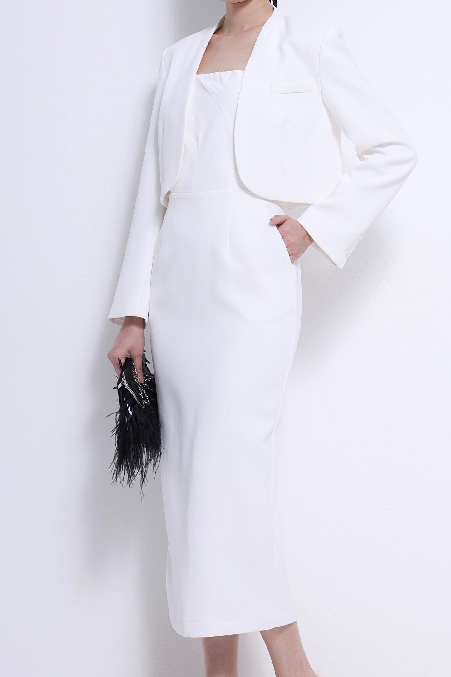 Lyla Tailored Cropped Open Jacket