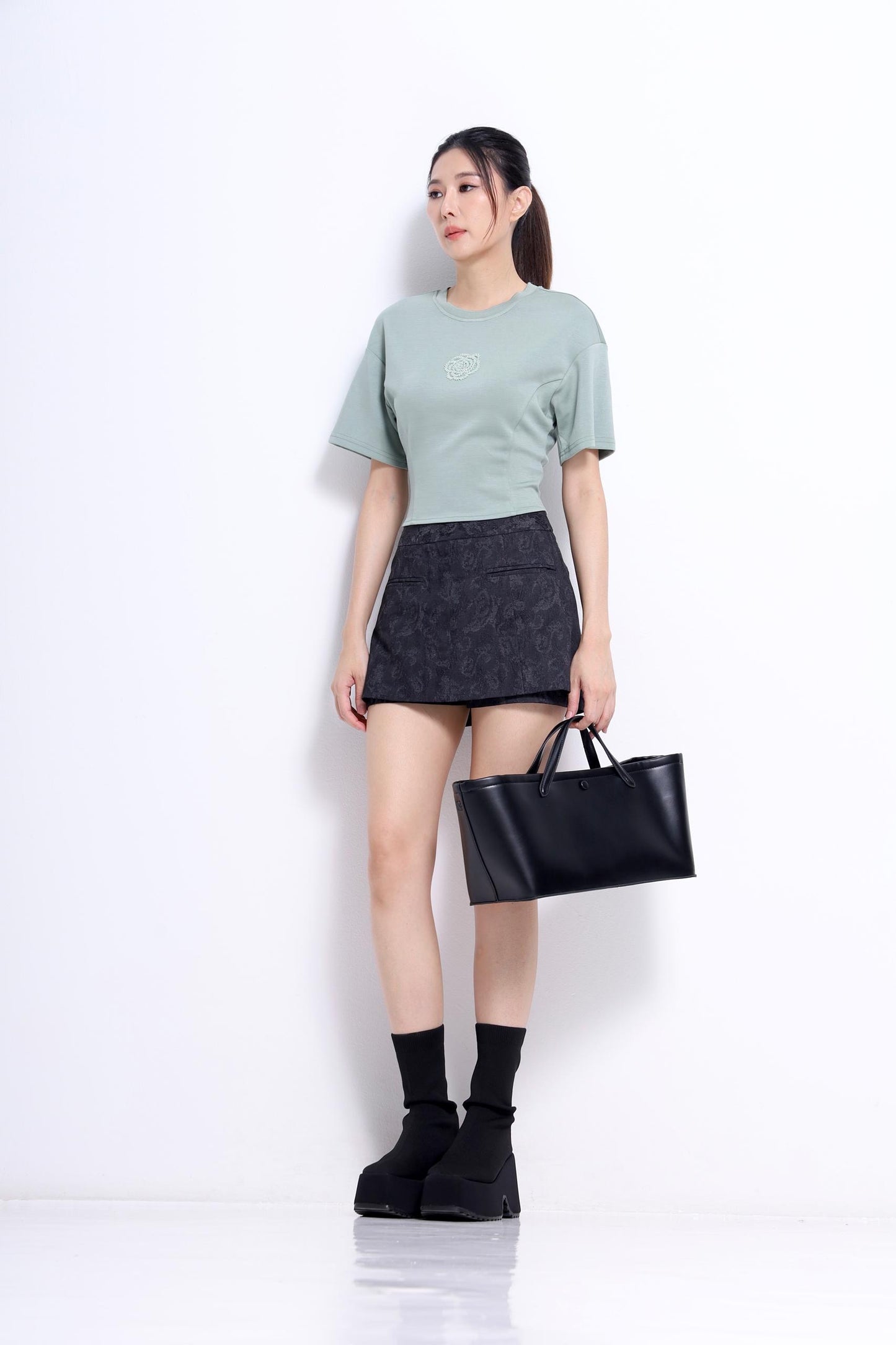Trish Rose Beaded Scuba Tee