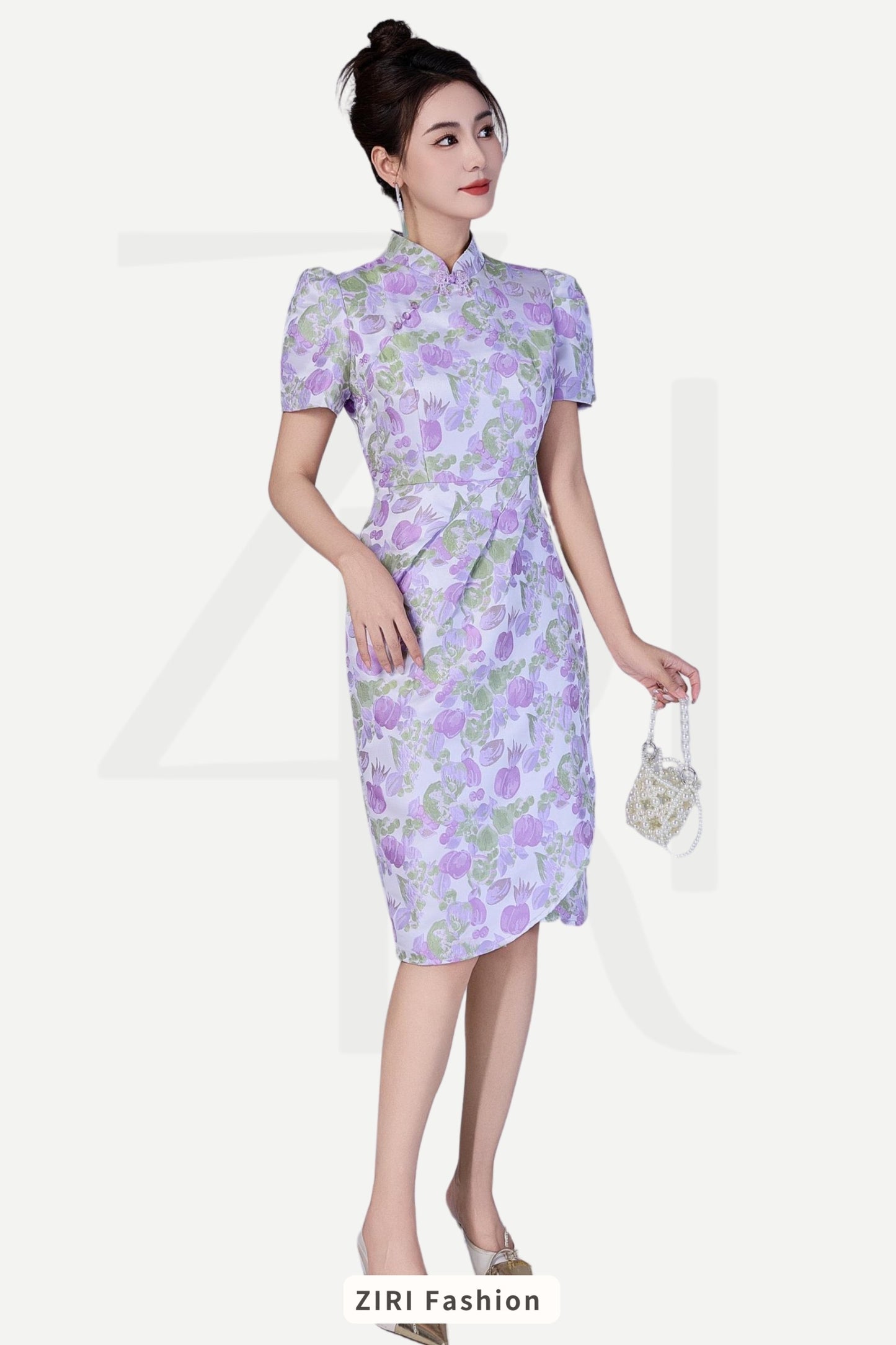 Ziri Jacquard Qipao Dress