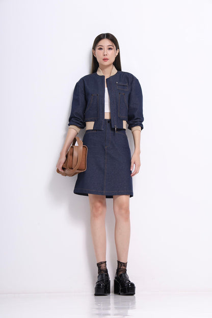 Zenda Denim Midi Skirt