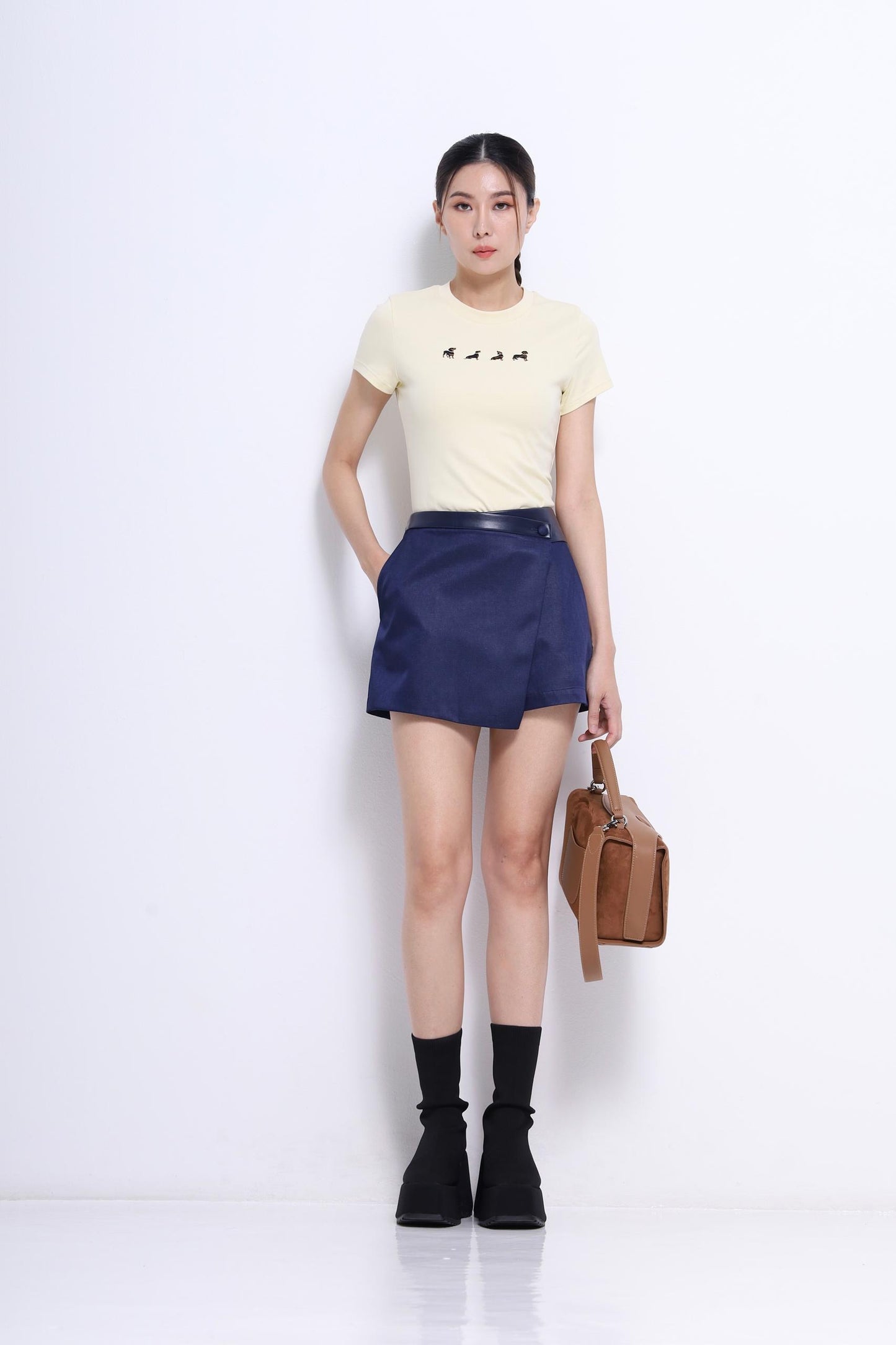 Dachshund Embroidered Fitted Tee