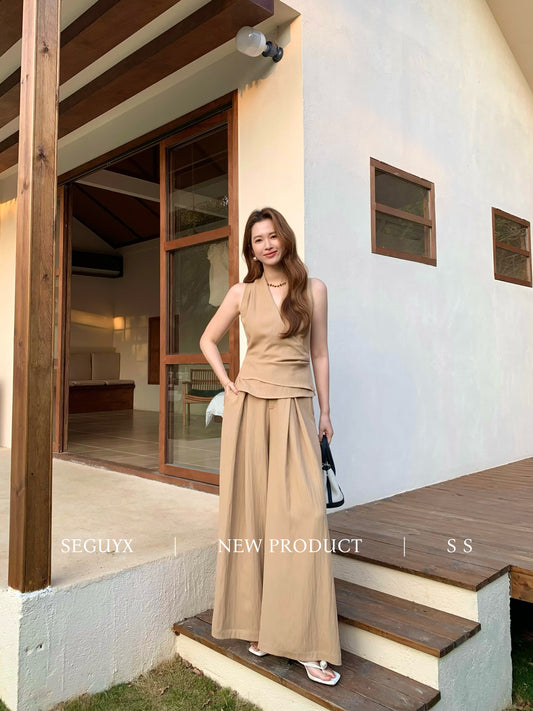 Lucy V-Neck Relaxed Pants Set