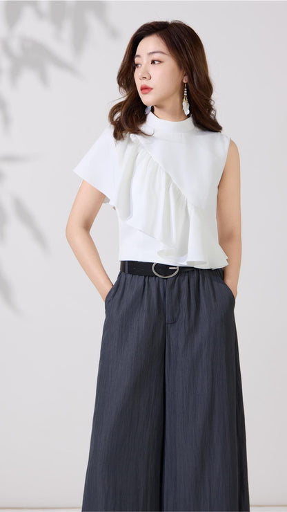 Ziri Asymmetrical Ruffle Top