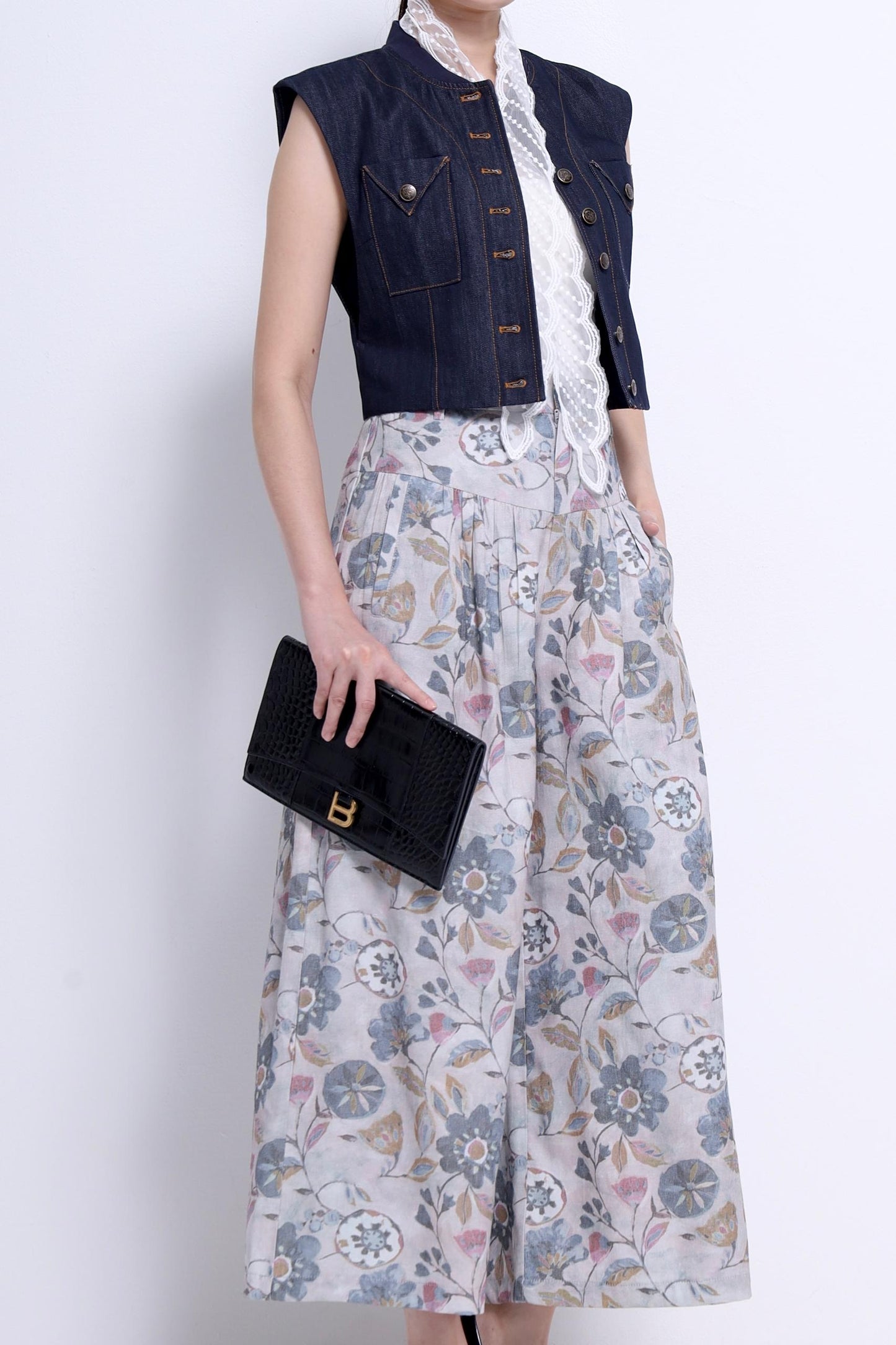 Kaia Cropped Denim Vest