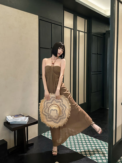 Anitha Halter Beaded Dress