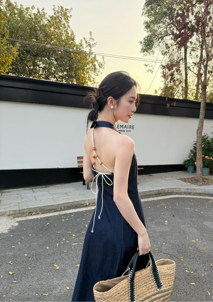 Ara Halter Denim Dress