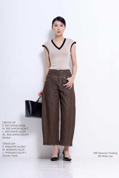 Trisha V-Neck Scuba Top