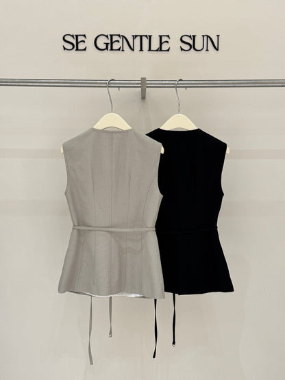 Gina Linen Tailored Vest