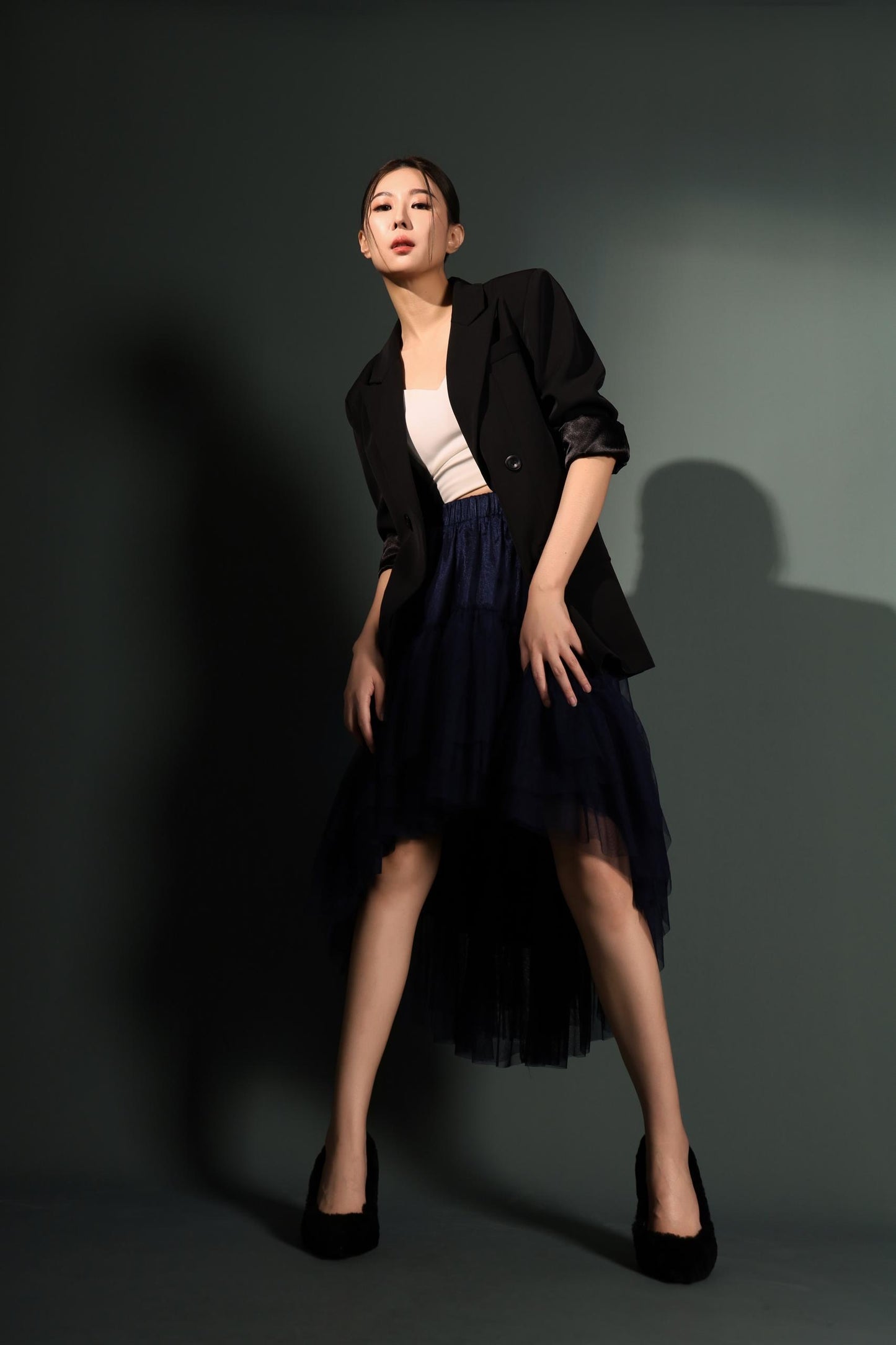 Pansy Asymmetrical Tulle Skirt