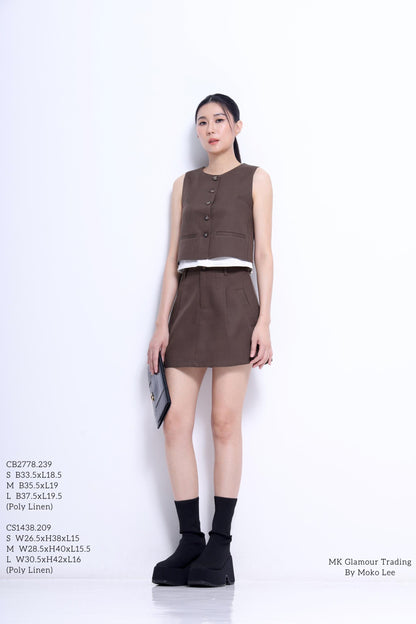 Marlene Front Pleated A-line Skirt