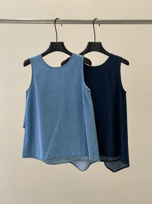 Tiana Asymmetrical Denim Top