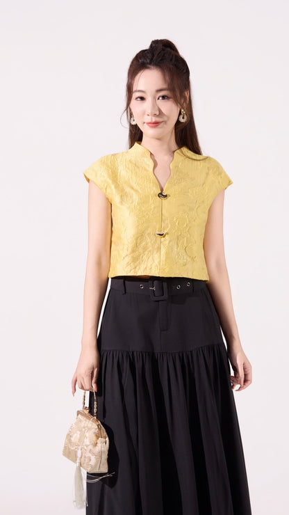Lei Oriental V-Neck Qipao Top