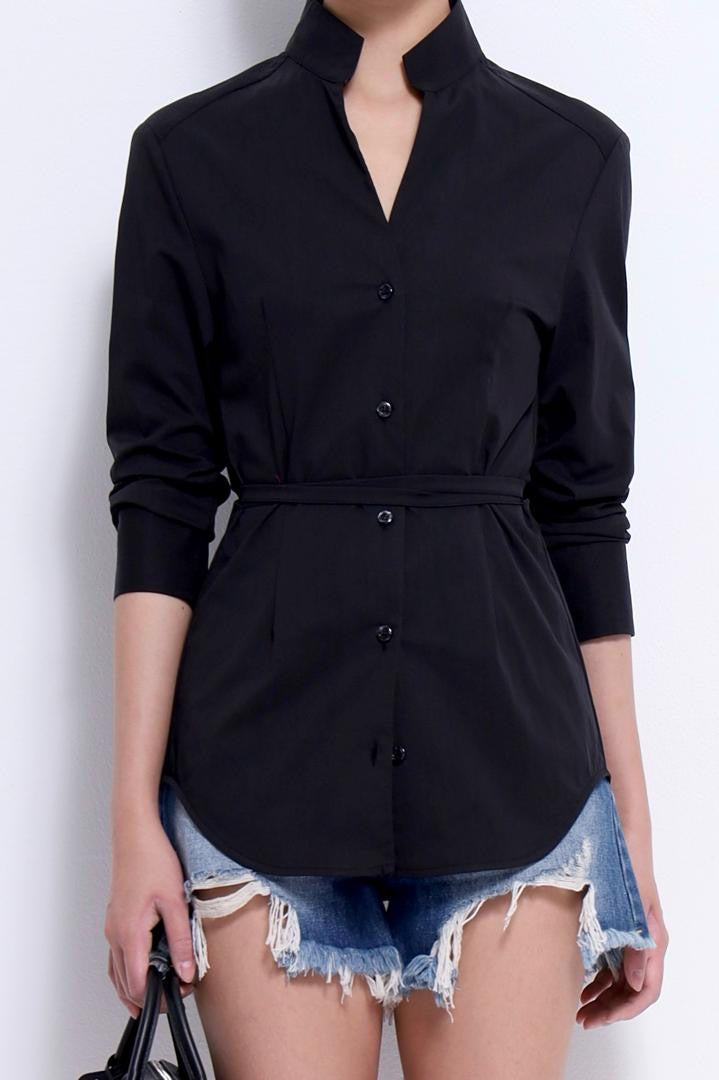 Glinda Mandarin Open Collar Shirt