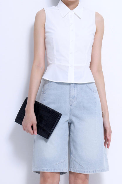 Nim Sleeveless Peplum Shirt
