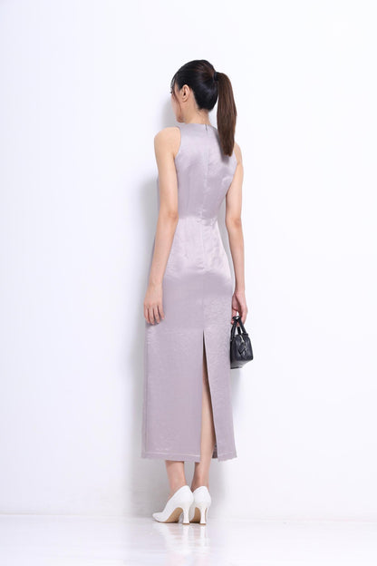 Tammy Pleated Satin Dress