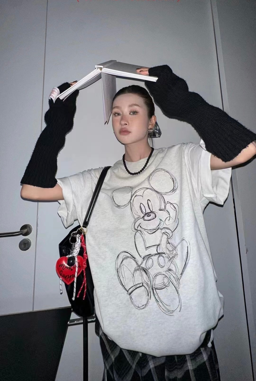 Mickey Lines Oversized Tee