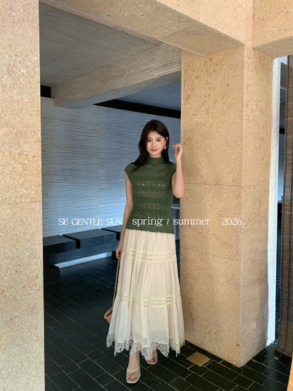 Luna Hollow Lace Knit Top