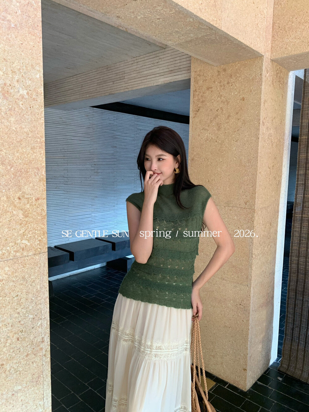 Luna Hollow Lace Knit Top