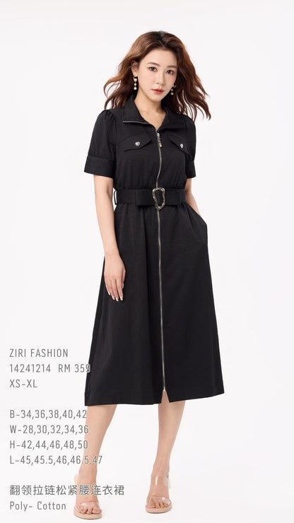 Ziri Aline Belted Midi Dress