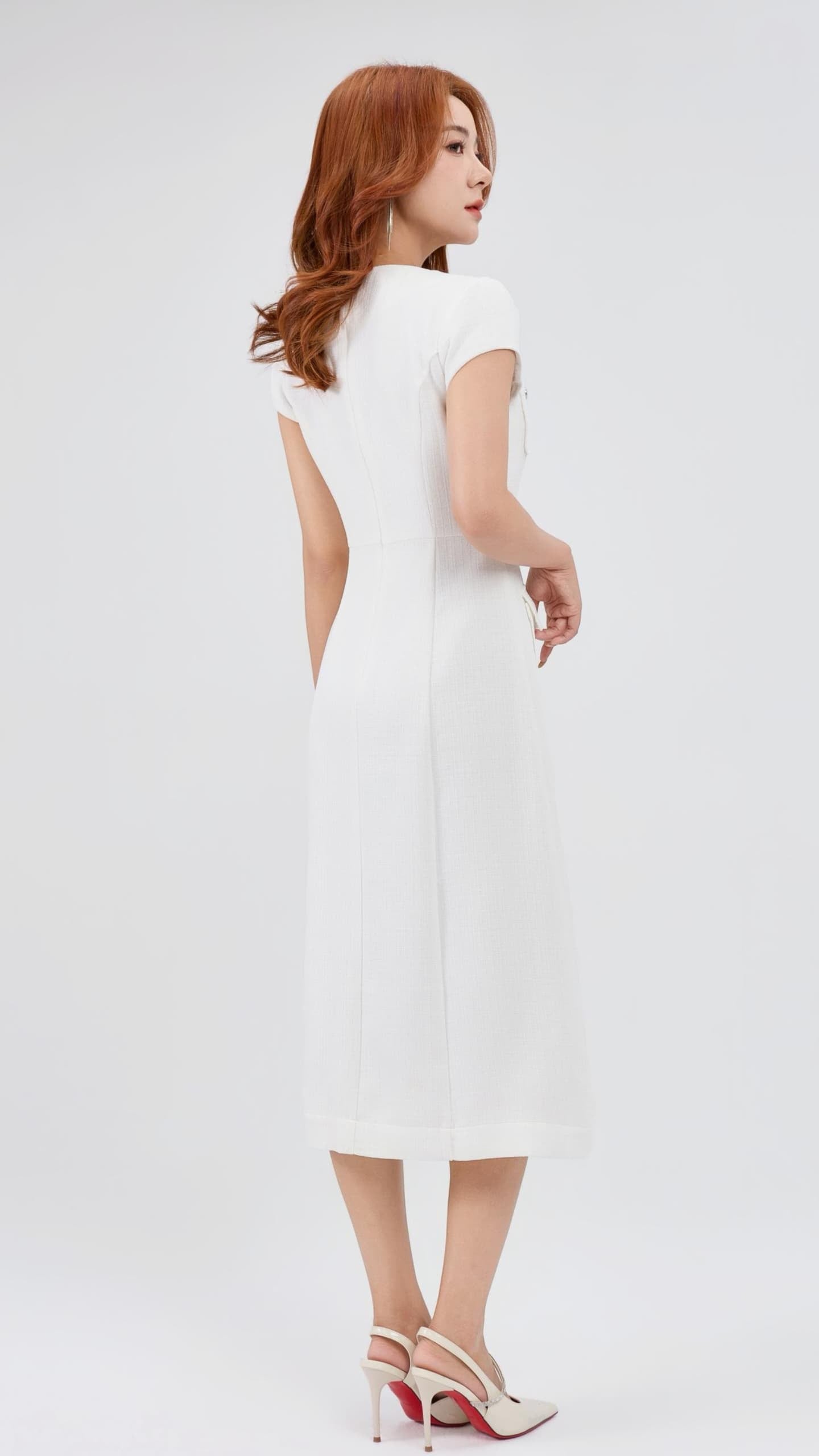 Ziri V-Neck Tweed Dress